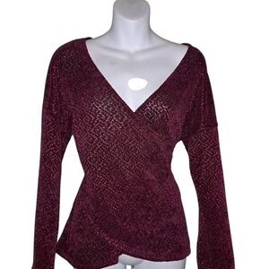 Burgundy Knit V-Neck Sweater